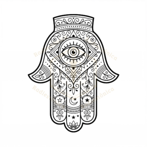 Gráfico Radiestésico Digital — Hamsa — Palma para Baixo